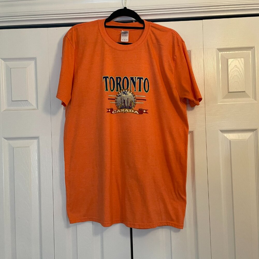 *♪ Vintage Orange Toronto Tourist Graphic T Shirt Men's Size XL *♪